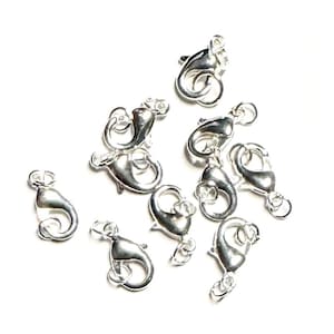 銀メッキロブスタークラスプ10個 15 x 8 mm 画像 3