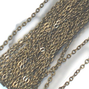 45 ft antiqued brass over iron cable links chain 3X2mm
