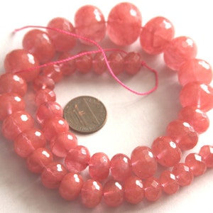 16 in strand  Cherry  quartz rondelle beads - Gradual size