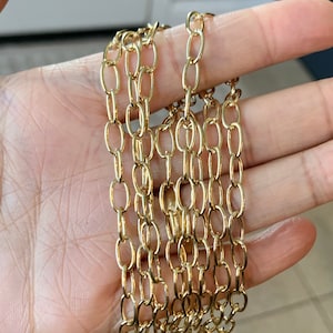 Light Gold Plated Cable Chain 9x5mm - 16 ft Bulk Oval Chain