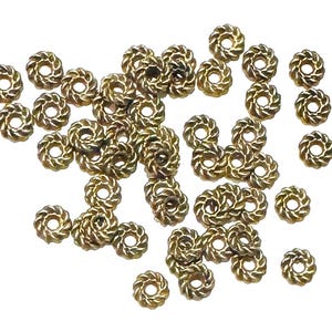 100 PCs  antique brass twisted spacer 6mm