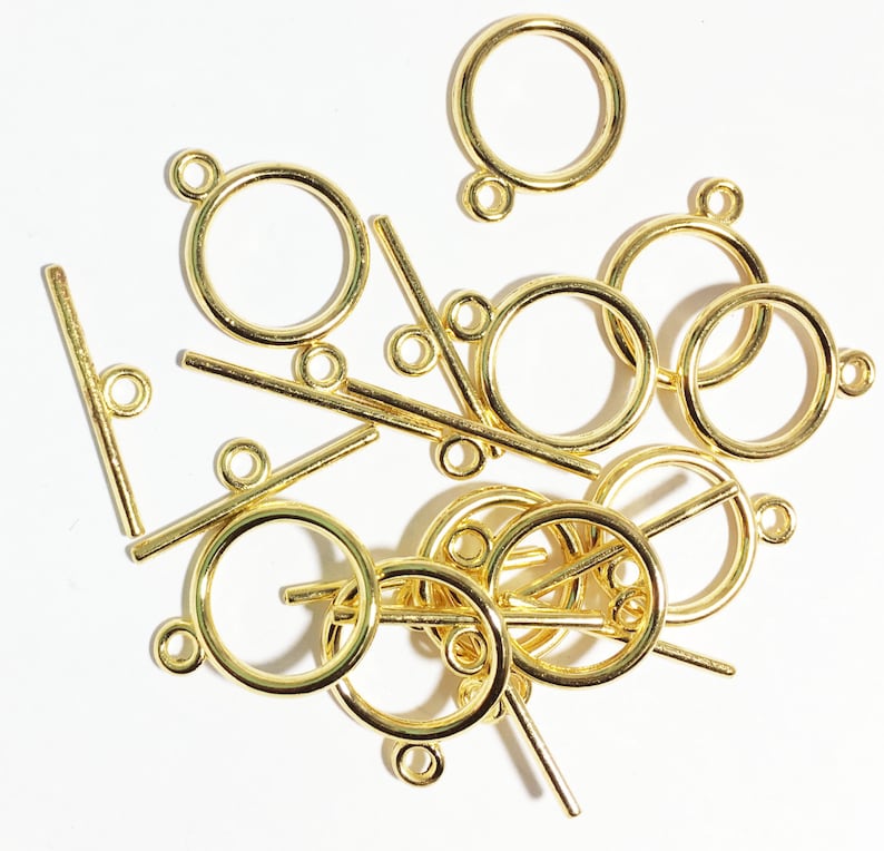 50 sets Gold tone smooth Toggle clasps bulk toggle clasp