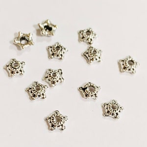 Bulk 200 Antique silver filigree bead  caps 6mm