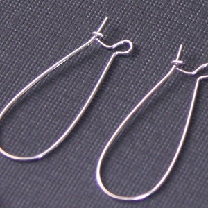 50 pcs  silver plated Kidney earwire 33X14mm