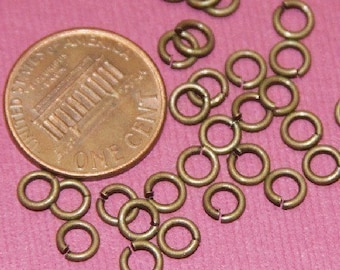 200 piezas de anilla de latón envejecido de 5 mm redonda de calibre 18