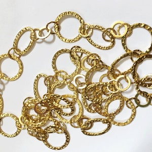 39&quot; Alloy Gold Chain: Geometric Oval & Circle Link