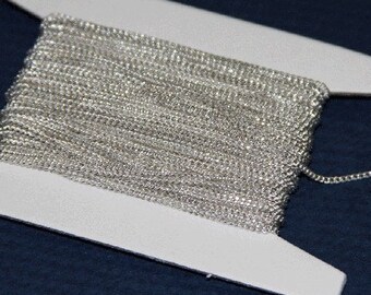 Bulk 300ft spool  Silver plated tiny curb chain - 1.3mm - Soldered links