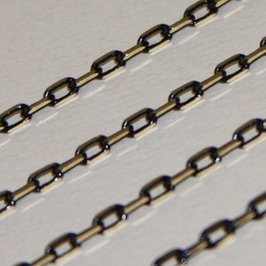 32 ft  fancy brass soldered links chain - Black/gold colors 2X4mm (Lead safe/Nickel Safe)