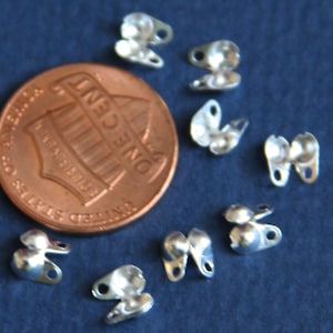 50 pcs  Silver Plated bead tips for 2.4mm ball chain