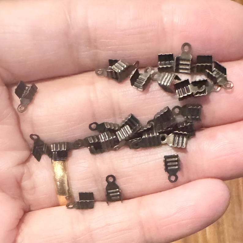 100 pcs Antique brass Cord end tips/teminators 6.5x4mm image 7