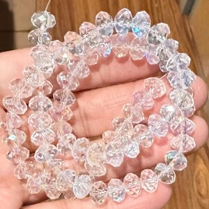 14 inch streng Chinees kristal Rondelle helder AB 5 x 8 mm