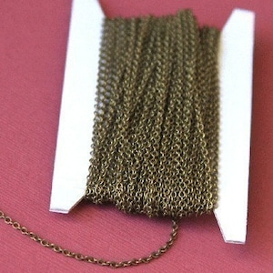 100 ft spool  Antiqued Brass round cable chain 2X2.5mm, brass bulk chain, bulk cable chain