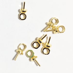30 Gold Plated Peg Bails 7x3mm: Brass Jewelry Findings