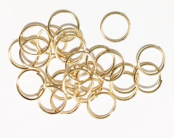 200 Stück Goldfarbe Binderinge 8mm 20 Gauge, offene Binderinge, hellgoldene Binderinge