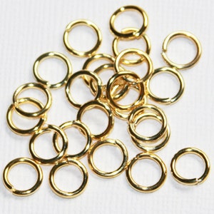 100 pcs  gold color  jump ring 8mm round 16 gauge, bulk jump rings