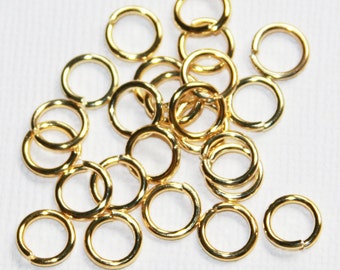 Vrac 500 pcs anneau de saut fini or 8 mm rond calibre 18