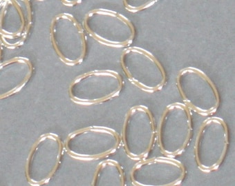 100 pcs of silver plated oval jumpring 21 gauge 8x6mm