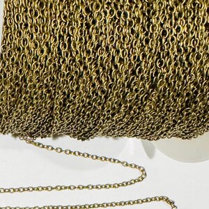 300 ft spool  Antiqued Brass round cable chain 2X1.5mm