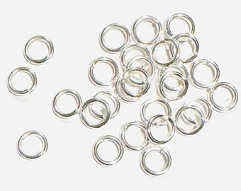 100 pcs  silver plated  jump ring 6mm open round, bulk jump rings 18 gauge