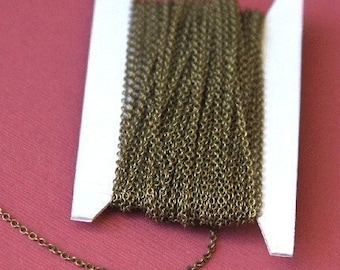 32 ft spool  Antiqued Brass round cable chain 2X1.5mm