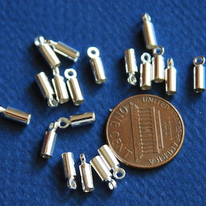 Bulk 300pcs  Silver plated end cap with loop for 7.5x3mm