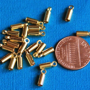 Bulk 300 pcs  Gold plated end cap with loop for 7.5x3mm