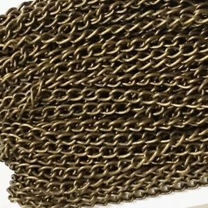 10ft Antique Brass Curb Chain: Bronze Iron, 4x3mm Unsoldered Links