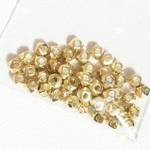 90 Light Gold Polygon Spacer Beads: 3x3.5mm Zinc Alloy image 3
