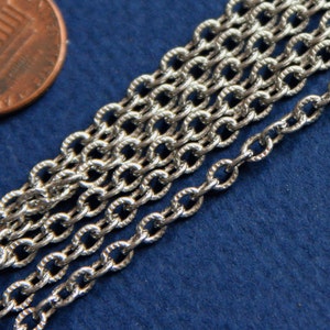 10 ft Stainless steel texture cable chain 4x3mm unsolder links image 1