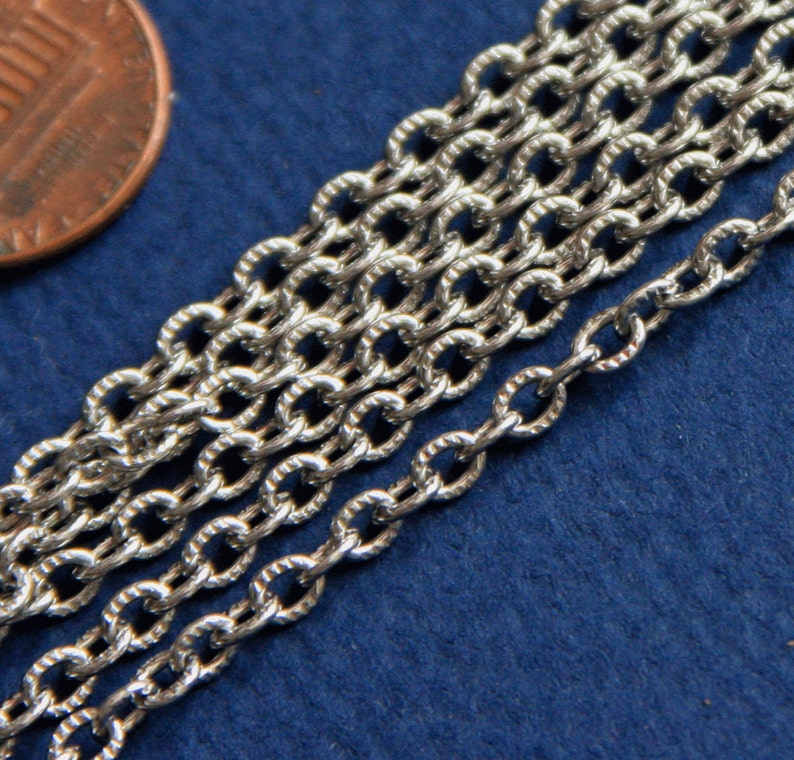 10 ft Stainless steel texture cable chain 4x3mm unsolder links image 1