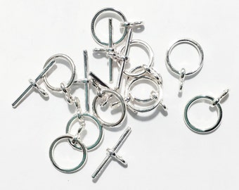 20 sets of Silver plated Toggle clasps