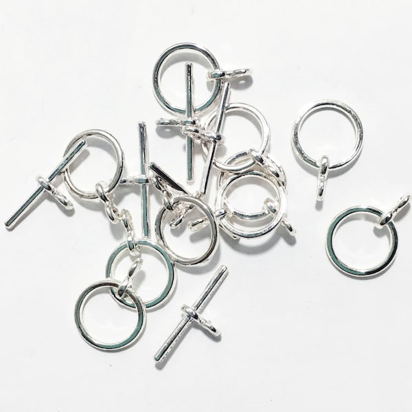 20 sets of Silver plated Toggle clasps