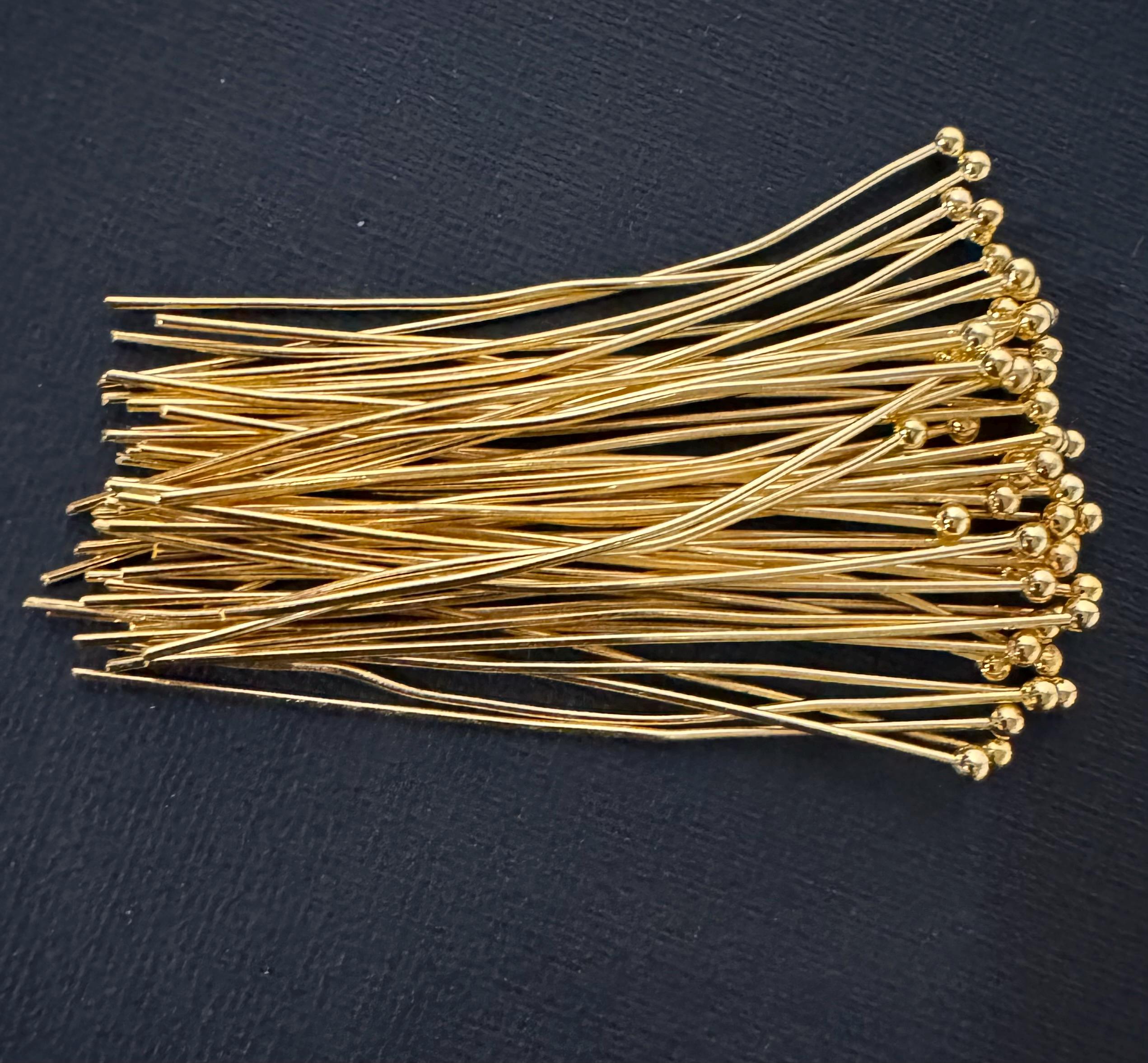 100 Spilli A Testa Sferica In Rame Placcato Oro Rosa Da 30 Mm, 21Ga (n. 5814) - Italia