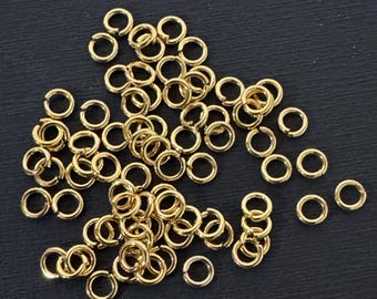 200 pcs  Gold plated jumprings 4mm