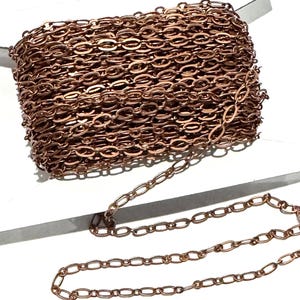 Antiqued Copper chain Long and Short chain 4X2mm- Soldered Links 32ft