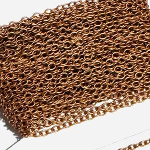 32 ft spool   Antiqued Copper plated round cable chain 2X2.5mm