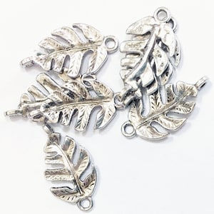 Groß 100 Antike Silber Blatt Ast Verbinder (27 x 14 mm)