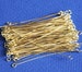 100 Gold Brass Eye Pin 1.75 inch long 24 gauge 