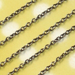 32ft  Antiqued brass soldered round cable chain 3x2.1mm