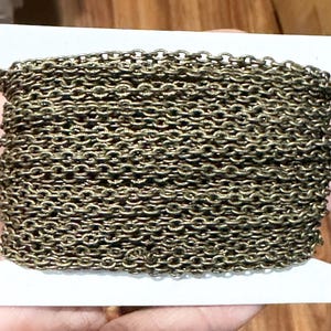 Antiqued Brass Iron Cable Chain: 45 ft, 2x3mm Unsoldered