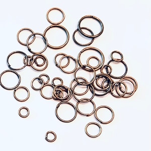 500  assorted sizes antique Copper color jump rings 4mm, 5mm, 6mm,8mm, 10mm