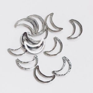 50 pcs  platinum color plated brass links 10x6mm, bulk platinum color crescent shape connector