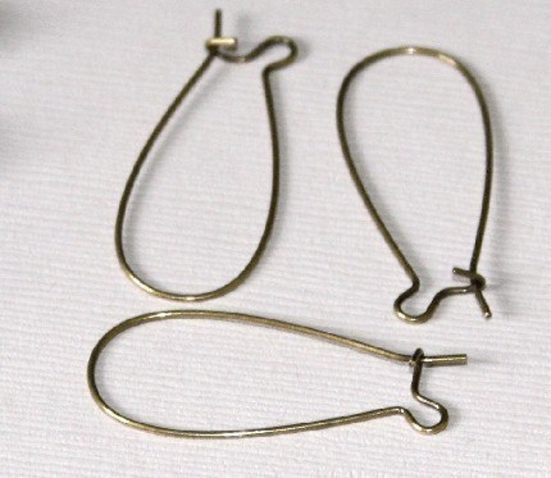 250 pcs Antiqued brass Kidney earwire 33x14mm image 2