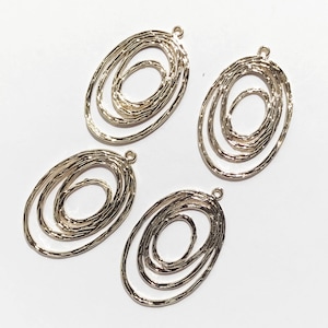 20 Light Gold Brass Oval Infinity Pendants: Jewelry Supplies (35x22mm)