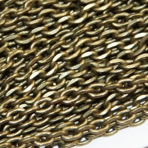 32 ft Antique Brass Faceted Chain: Jewelry Making Supply (3.8x2.8mm)