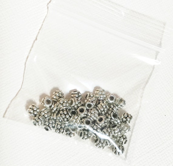 metal spacer beads 50 pcs antique Gold Drum spacer beads 4x4mm