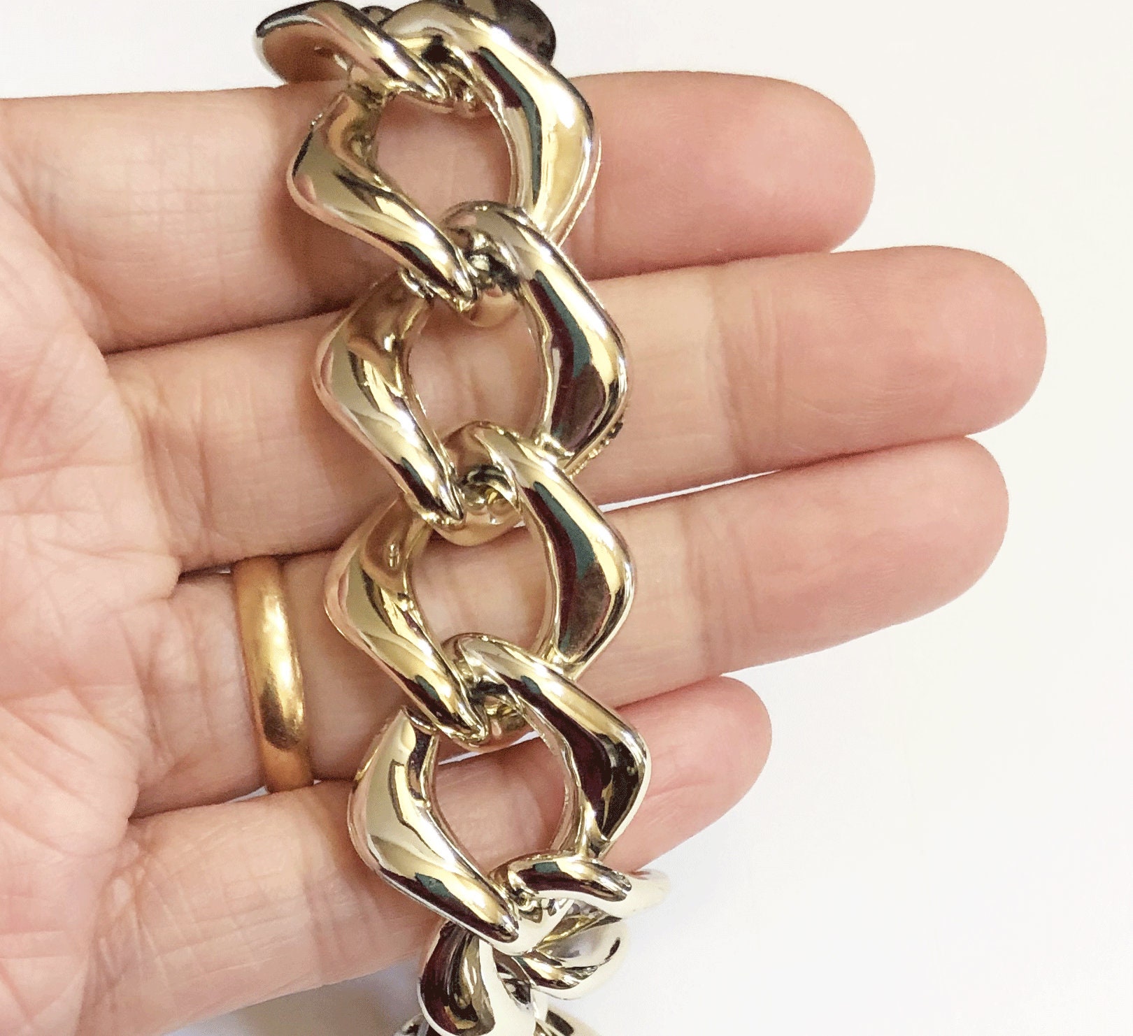 3 Ft Light Gold Rhombus Link Chain: 24mm CCB Curb Chain - Etsy