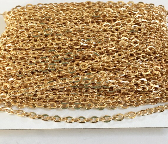 15 ft Antique Silver Plated Flat Cable Chain 2x3mm