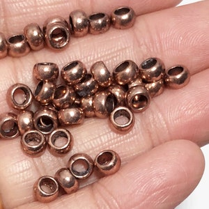 Schütte 450 Antike kupfer runde Spacer Perlen 3x 5 mm, antike Kupferlegierung Spacer Perlen, Schüttgut Rondelle Perlen