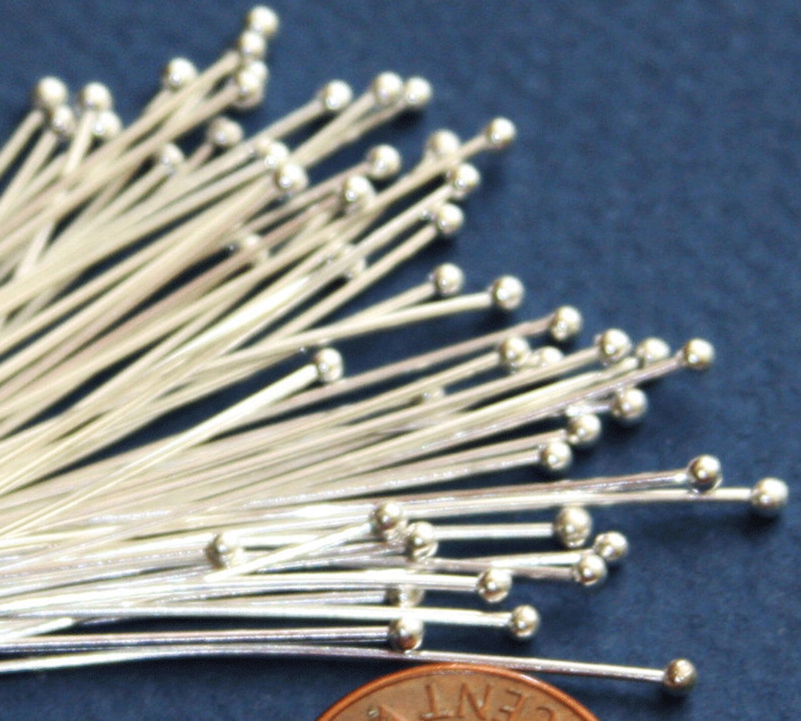 24 Gauge Silver Plated Ball End Head Pin With 2mm Ball 2 Etsy